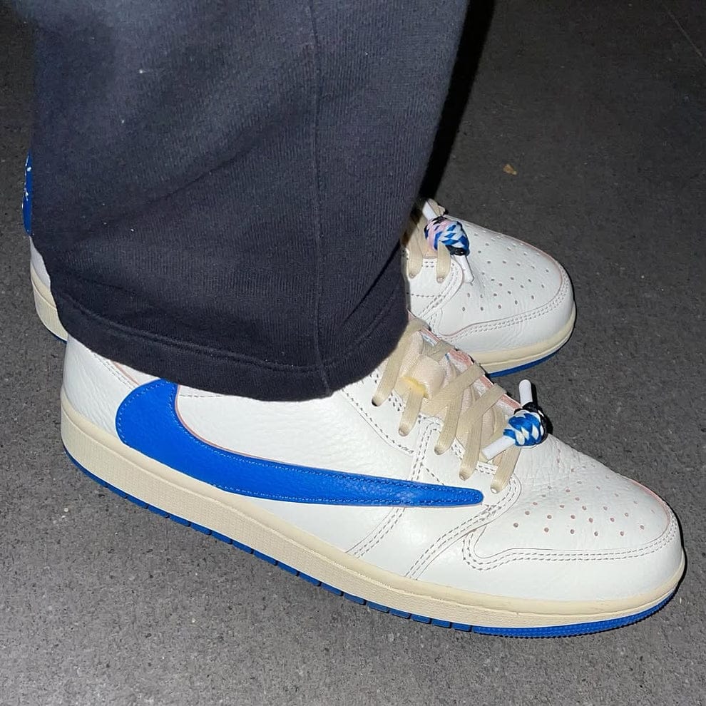 Travis Scott x Fragment Design Air Jordan 1 Retro Low OG SP 'Sail Military Blue' (UA)