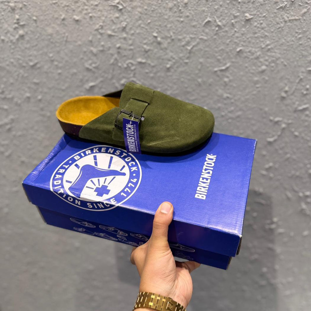 Birkenstock Boston Dark Green "OG Leather Quality"