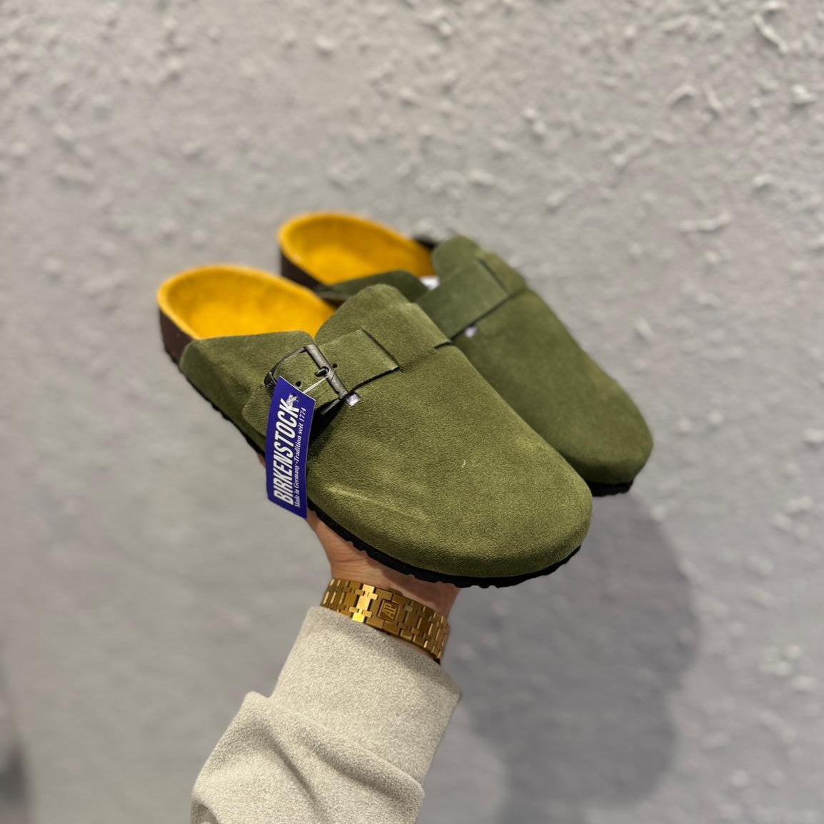 Birkenstock Boston Dark Green "OG Leather Quality"